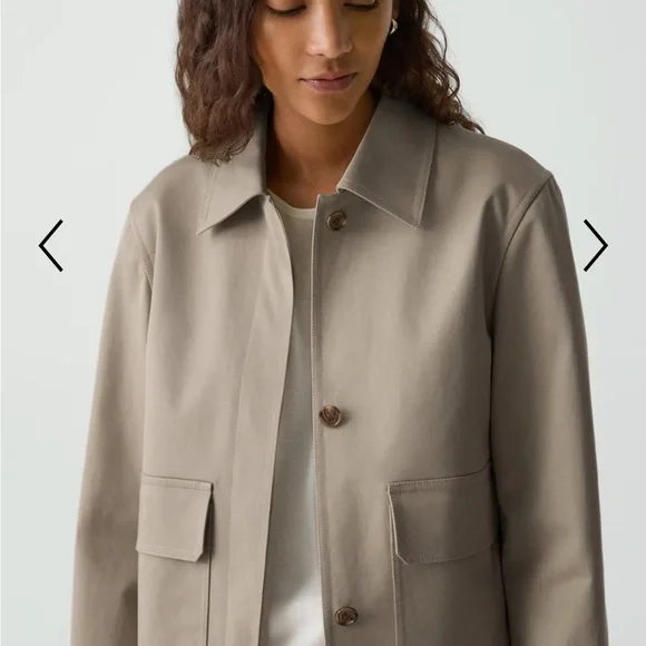 Theory Women's Taupe cotton Gabardine Utility Jacket - Picture 4 of 4